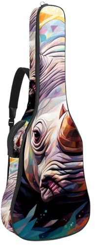 Gitarrentasche, 104 cm, doppelter verstellbarer Schultergurt, Akustikgitarre, Gigbag, Rhino-Farben, Ölfarbe, 2 Gitarrenkoffer, wasserdichtes Oxford-Gewebe, dicker Schwamm, Rhino Colors Ölfarbe,