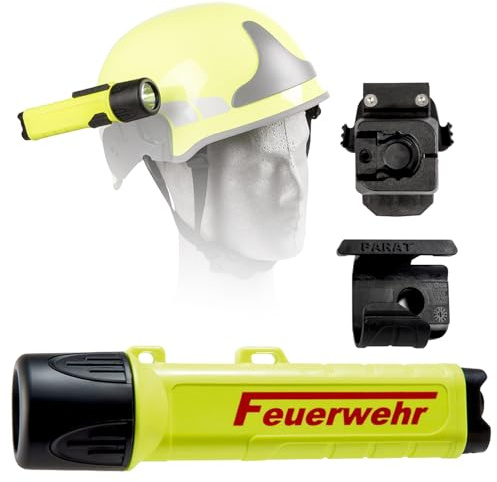 PARAT PARALUX® PX1 FEUERWEHR Set für Schuberth F300 Rechts | LED Arbeitsleuchte mit 120 Lumen | EX-geschützte LED Taschenlampe | Wasserdichte Helmlampe | inkl. Batterien, Adapter & Halterung