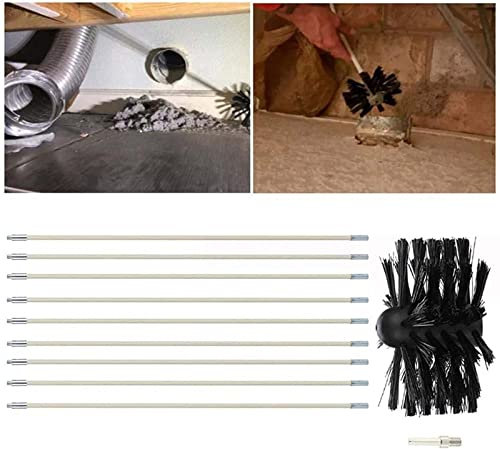 Kit De Limpieza De Chimeneas, Estufa De Pellets, Cepillo Ajustable For Limpieza De Chimeneas, Conductos De Chimenea, 15 Varillas De Barrido, Kit De Limpieza De Estufas(9 Rods,610mm)