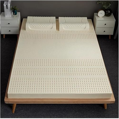 KUGGKKTP Premium-Matratzenauflage aus Naturlatex – Mittlere Festigkeit, zertifizierter Bio-Latex, Unterstützung für die Schultern, lindert Schulter- und Rückenschmerzen, 4 Zoll, 140 x 200 cm (55 x 79
