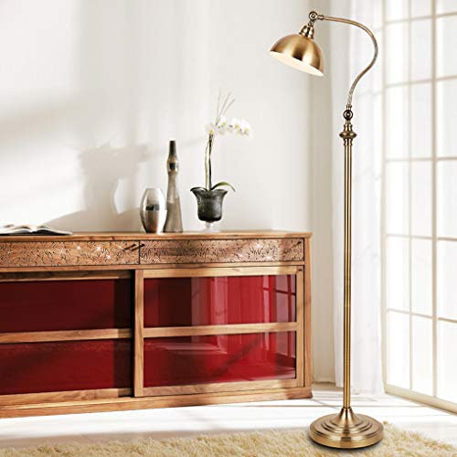 Adjustable Gold Metal Retro Floor Lamp with Remote Control Eye Care Standing Lamp for Living Room Bedroom Study 150cm Tall Ideal for Reading and Relaxing