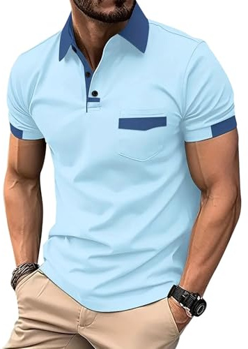 Halfword Polo Shirts Short-Sleeve Men Golf Tee Pocket | Breathable, Regular Fit, Summer, Casual, Sports, Workwear