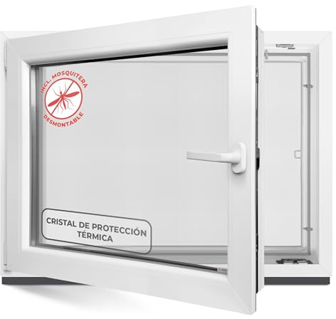 Kellerfenster 40x50 cm 2 fach Verglasung - Alle Größen Kunststofffenster 60mm Profil -Din Links- BxH: 400x500mm Perfekt für Fenster Gartenhaus, Garagenfenster, Hauskeller mit Dreh-Kipp System
