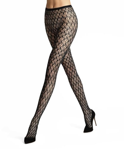 FALKE Collant Donna Fluid Fusion W Ti Trasparente Fantasia Fantasia Collant, Nero Nero 3009, S-M