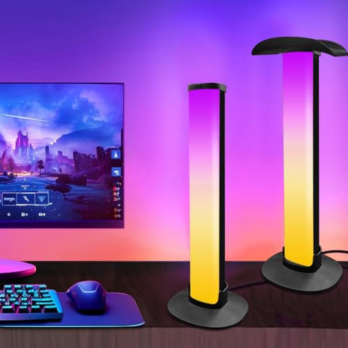 Barra de Luces LED, Barras de Luz LED RGB Lampara Inteligente con Múltiples Efectos de Iluminación, con Aplicación y Control Remoto, para juegos, PC, TV, Fiesta (paquete de 2)