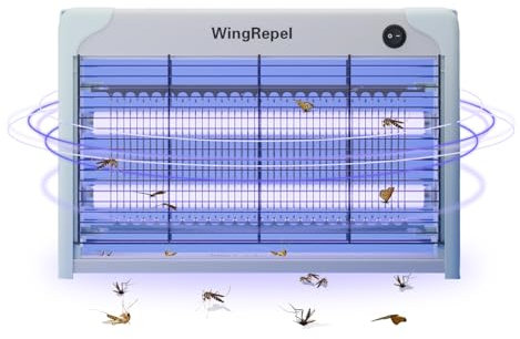 WingRepel 2400V Lampada Antizanzare Elettrica 20W, Lampada Per Zanzare Da Interno, Lampada Zanzare Esterno UV Zanzare Anti Insetti Cucina Soggiorno Ristorante Fattorie Magazzini Ospedali