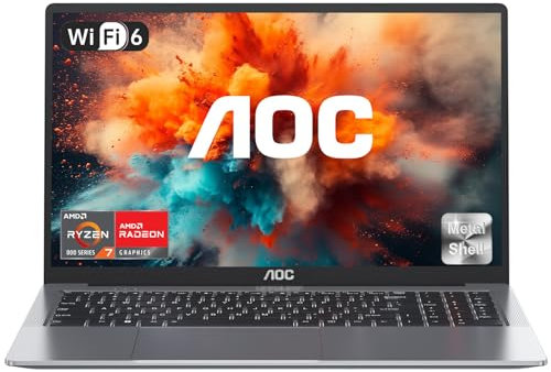 AOC Ordenador Portatil Twin Lake-N150(Mejor Que Celeron) 16GB RAM 512GB SSD Expansión 2TB Laptop CPU hasta 3,6 GHz,USB3.2, HDMI, 15,6 Notebook 1080P Versión 2025
