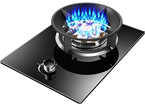 Burner Gas Cooker gas hob Built-in Gas Hob, Table Top Cooking, Natural Gas/Propane Gas, Zinc Alloy Knob, 1 Cast Iron Portable Hob Ring ， For Compact Living, Kitchen, Camping Or Caravans,(C,LPG)