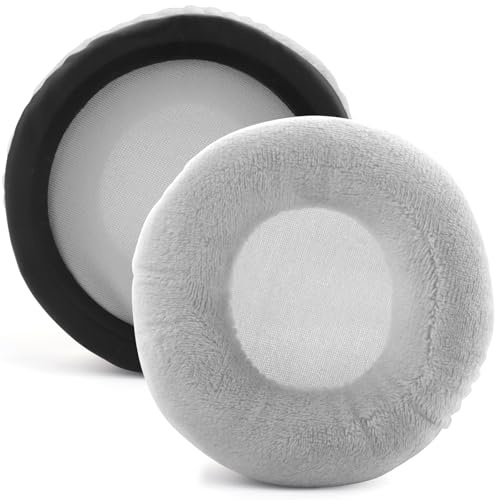Cuscinetti auricolari di ricambio universali in velluto, 100 mm, adatti a molte cuffie grandi, rotondi, in memory foam, compatibili con Beyerdynamic, Sennheiser, AKG, ATH, Sony e altre (grigio)