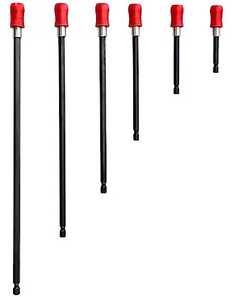 Lot de 6 rallonges de forets à tige de 6,35 mm pour perceuse automobile à dégagement rapide