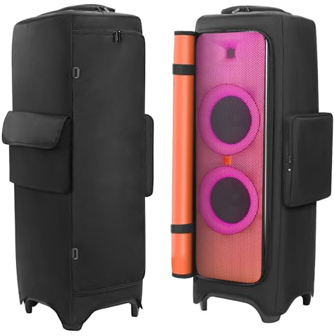 OURHZTB Housse de protection pour enceinte compatible avec JBL PartyBox 1000 Enceinte portable, sac de rangement doux pour extérieur avec poches pour le chargeur, les microphones et les accessoires