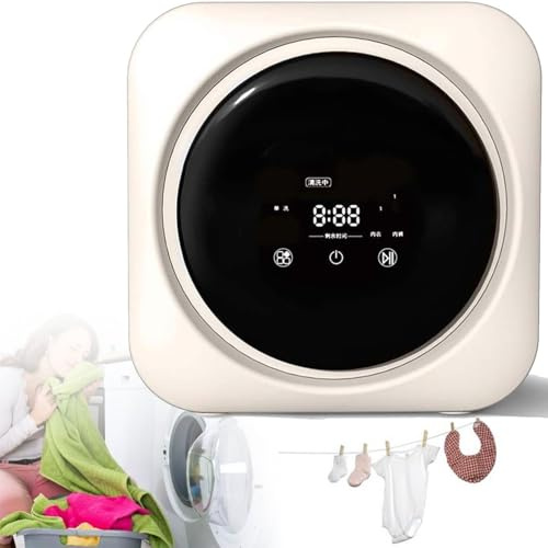 WQZzjm Machine à Laver Les sous-vêtements, Petite, Portable et Autonome, 3,5 L, entièrement Automatique, Portable, Murale, compacte, électrique, avec essoreuse, Efficace pour Les Appartements