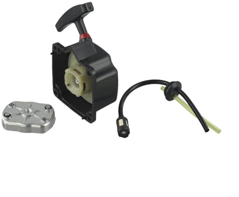 Gdfnmogo Kit de démarrage pour tondeuse à gazon 66 mm avec griffe de démarrage et conduite de carburant compatible avec débroussailleuse 49 cc 52 cc Noir durable