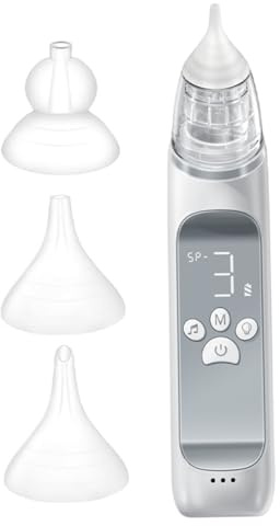 Nasalaspirator, 3-nivåers justerbar silikonspets baby näsrengöring med färgglatt ljus och musik, automatisk anti-återflöde nässugare för baby näsaspirator