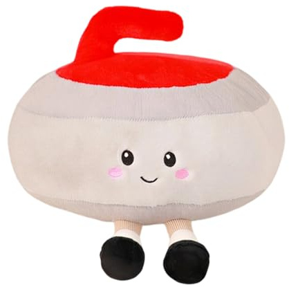 Peluche Di Curling Invernale – Giocattolo Di Mascotte Peluche Morbido Di 28 Cm, A Tema Sportivo, Peluche Collezione Di Tessuto Da Coccolare Con Un Design Dettagliato Di Pietra DeCurl