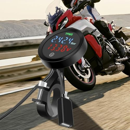 NEIQIUWING Däcktryckssensorer med solladdning och LCD-display för motorcyklar (TPMS – däcktryckskontrollsystem)