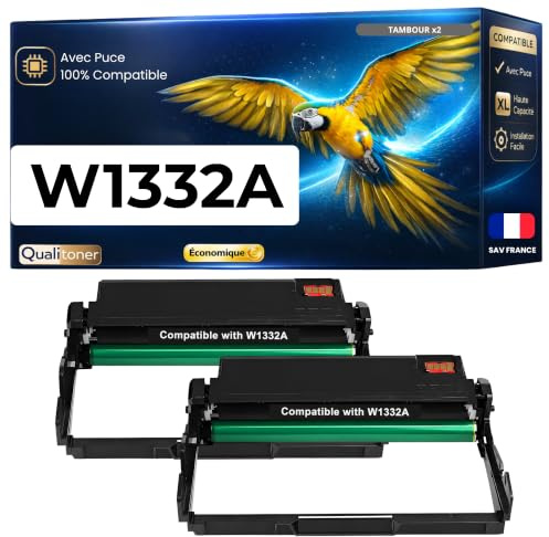 2X W1332A 332A Tambours d’Image compatibles pour HP Laser 408dn Laser MFP 432fdn Noir Haute capacité 2 x 30000 Pages