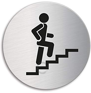 Señal pictograma en acero inox Ø 75mm No.39069 Escalera