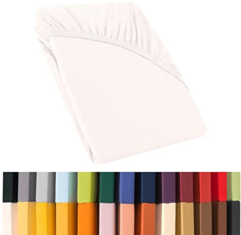 CelinaTex Relax Boxspringbett Wasserbett Spannbettlaken 180x200-200x220 cm weiß Jersey Mako Baumwolle 160g/qm Laken