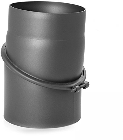 raik Rauchrohrbogen/Ofenrohrbogen drehbar 0-45° 2-teilig 120 mm Durchmesser ohne Reinigungsöffnung Stahlblech 2 mm Gussgrau SH133-120-gg