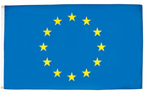 AZ FLAG Drapeau Europe 150x90 cm Drapeau Européen Polyester Léger 2 Œillets | Usage intérieur Drapeau décoratif coutures doubles et bords renforcés avec œillets métalliques