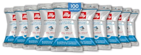 illy Coffee - iperEspresso Capsules x100 - illy Coffee Pods - Decaf Medium Roast - 100% Decaffeinated Arabica Beans - Ideal for Espresso&Cappuccino - Francis Francis Compatible - Individually Wrapped