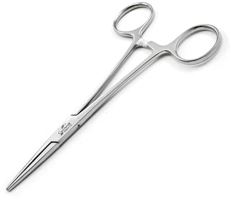 Comdent Hemostat-tänger 15 cm, rostfritt stål hund katt husdjur sax öra hår klämma fiske saxverktyg (rak)