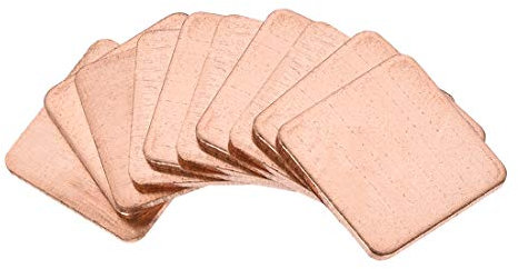 sourcing map Flat IC Chipset Thermal Copper Heatsink for CPU GPU 15 x 15 x 1mm 10pcs