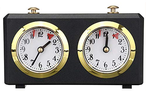 LICHENGTAI Schachuhr, Professionelle Schachuhr, Schach Uhr Spiel Timer Internationale Schachuhr I-GO Count-Up-Down-Schachuhr mit Weckfunktion, Retro-analoge Schachspiel Zubehör