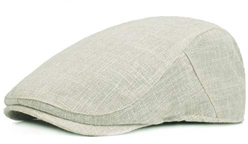 KeepSa Herren Rein Hanf Flatcap Gatsby Ivy Irish Hat Newsboy Schirmmütze