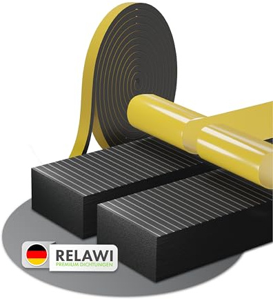 RELAWI Dichtungsband selbstklebend für Türen und Fenster - Türdichtung selbstklebend perfekt für Altbautüren, die Haustür, Fenster - Dichtband aus Moosgummi EPDM (6x3mm, 15 Meter)