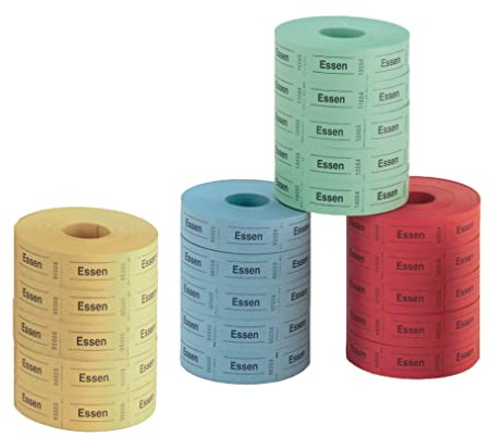 Herlitz, 15x1000 Abrisse Essenmarken (Farben sortiert)