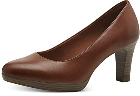 Tamaris Damen Klassische Pumps, Frauen Absatzschuhe,TOUCHit-Fußbett,hochhackige Schuhe,stoeckelschuhe,Ausgehschuhe,Abendschuhe,Cognac,41 EU
