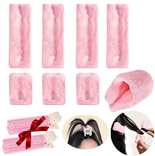 Lockenwickler Locken über Nacht, Ohne Hitze Hair Rollers, Curls Band Rutschfest, Heatless Hair Curler, DIY Haare Locken 8 Stück Set mit 2 Volumizing Hair Clips, Wave Formers für Mittleres Langes Haar
