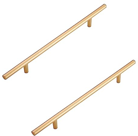 SZLXJMFL Küche Griffe Gold Lang, 2 Stück Schrankgriffe Modern,Massive Aluminium | Eloxierte Oberfläche, Länge:50-1000 mm T-Zuggriffe, Möbelknäufe-400mm/15.7in