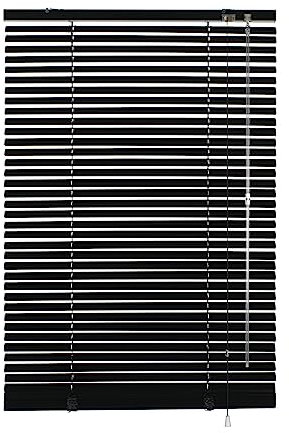 GARDINIA Veneziana in Alluminio, Protezione della Privacy, Protezione dalla Luce e dal Sole, Montaggio a Parete o su Soffitto, Nero, 40 x 175 cm