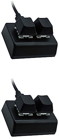 liovitor Teclado de programación macro de 2 teclas RGB Mini teclado de dibujo para juegos Interruptor rojo Teclado personalizado OSU Gaming Keypad, negro
