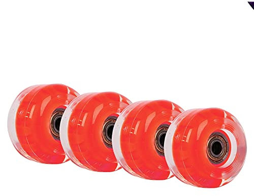 Skateboard Rollen 4 STÜCKE Leuchten Skateboard Longboard Räder in der Nacht 82A for Quad Roller Skate Skateboards Zubehör Ersatzteile Skateboard-Räder (Color : Red)