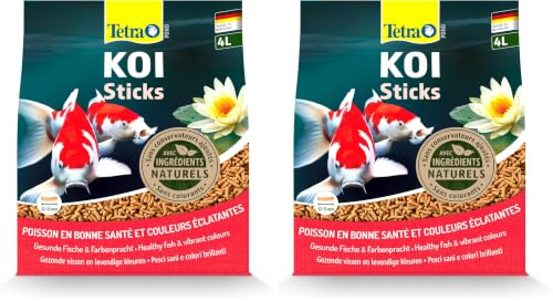 Tetra Pond Koi Sticks – Koifutter für farbenprächtige Fische und eine verbesserte Wasserqualität, 4 L (Packung mit 2)