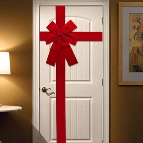 Weihnachten Schranktür Band Schleife, Weihnachten Tür Wraps Rote Schleife Große Rote Schleife Große Tür Spitze Weihnachtsbaum Schleife, Weihnachten Haustür Dekorationen
