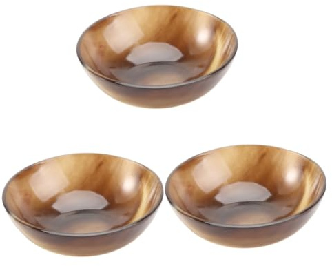 FRCOLOR 3pcs Natural Horn Shaving Bowl Shaving Soap Cup for Men Smooth Lathering Mug for Husband Boyfriend Dad