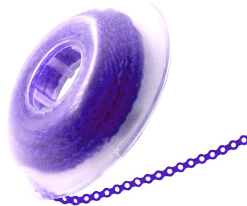 LA MIERE Orthodontic Braces Rubber Chains, Braces Power Chains consisted force in closed, short, long 15'' spools (closed, 0.113’’(2.5mm), Deep purple)