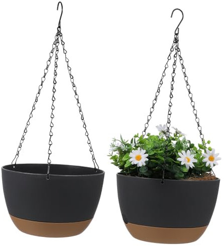 Yardwe 2 Satz Hängekorb Blumentopf Hängekorb Für Pflanzen Hängender Topf Realistische Hängepflanzen Im Topf Gefälschtes Topfgrün Selbstansaugendes Becken Anlage