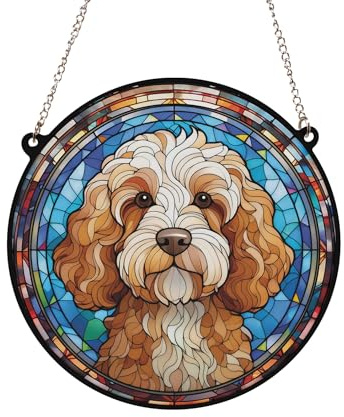 Cockapoo Stained Glass Effect Suncatcher Gift for Dog Lovers - 13cm