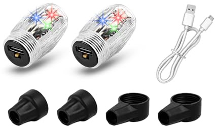 ONCCI Leuchtende Ventilkappen, Mehrfarbig Reifenventilkappen LED Kappen Abdeckung Zubehör Geeignet für LKW Auto LKW (2)