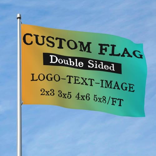 Benutzerdefinierte Flaggen & Personalisierte Banner - Gestalten Sie Ihre eigene Flagge, fügen Sie Ihr Logo/Text/Foto hinzu, für Geschäftliche Feiertagsdekorationen - 2x3 Ft - Einseitig