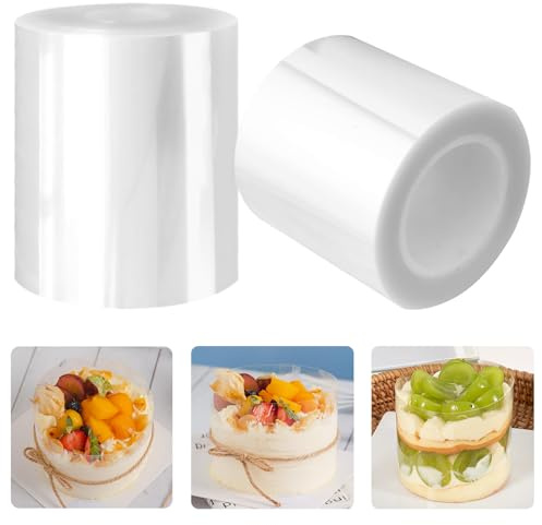 Tortenrandfolie, 2 Stück Tortenfolie 6cm x 10m, Transparent Acetat Foile | Tortenrandfolie 6cm Hoch, Azetatfolie Torte zum Dekorieren von Kuchen, DIY-Backen und Schokoladenmousse