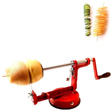 ZLXHDL Cortador de patatas en espiral de acero inoxidable – Cortador manual de patatas para patatas en espiral, calabacín, rábano, cortador de patatas en espiral para casa y barbacoa