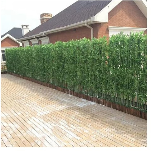 GXXINGIN Künstliche Bambuspflanzen und -bäume für die Terrasse, Sichtschutzzaun für den Innen- und Außenbereich, 1 m 1,2 m 1,5 m 1,8 m 2 m hoch, grüne Wand, DIY-Dekor, künstlicher Bambusbaum aus Seid