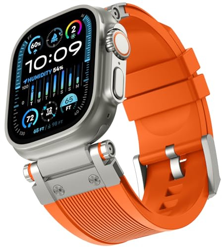 Correa de silicona para Apple Watch Ultra 2 49 mm, correa de repuesto deportiva compatible con iWatch Series 10, 9, 8, 7, 6, 5, 4, 3, 2, 1, 46 mm, 45 mm, 44 mm, 42 mm)